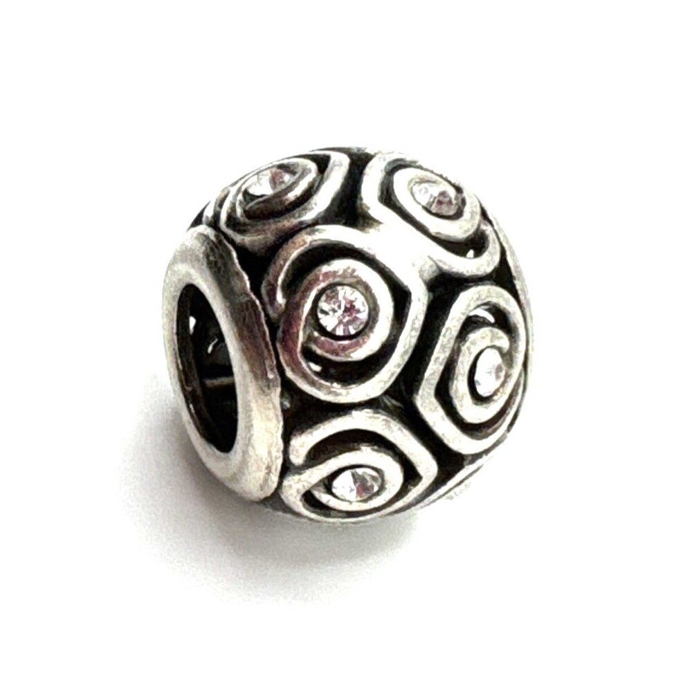 Brighton Family Mom Dad Siblings Love Rows of Crystals Silver Spacer Bead